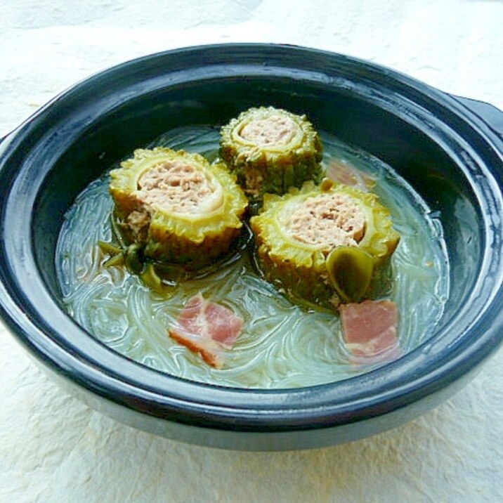 ほろ苦い味わい ゴーヤ丸ごと肉詰めスープ レシピ 作り方 By 身の茸335 楽天レシピ ほろ苦い味わい ゴーヤ丸ごと肉詰めスープ レシピ 作り方 By 身の茸335 楽天レシピ